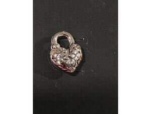 Coach Faux Stone Signature Quilted Heart Stud Earrings